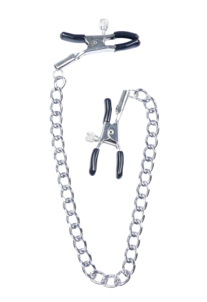 Delikatne zaciski na sutki ze srebrnym łańcuszkiem