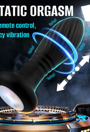 Wibrujący stymulator analny z funkcją posuwu i podświetleniem LED