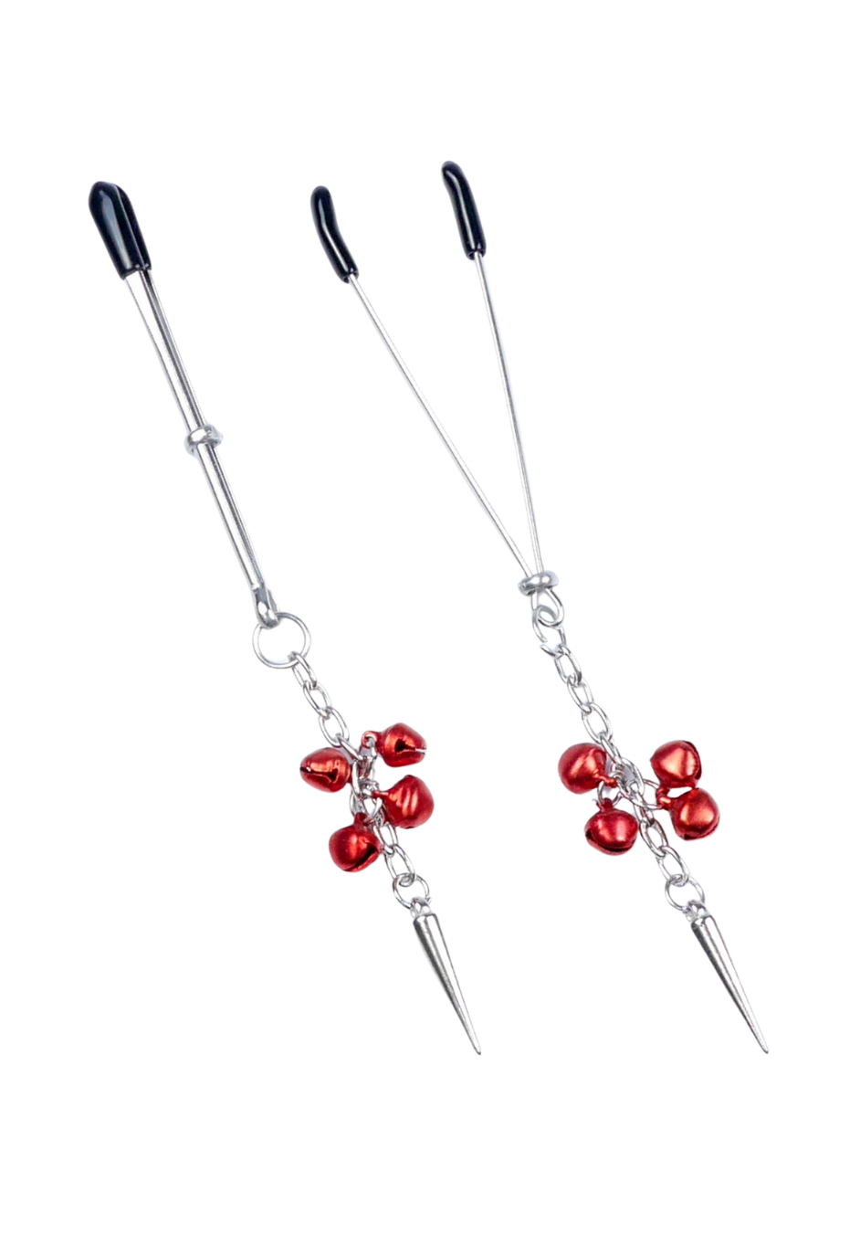 Ozdobne klamerki na sutki z rubinowymi dzwoneczkami