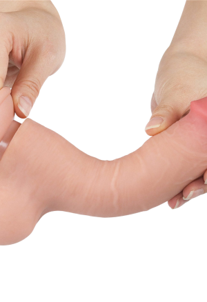 Realistyczne dildo z elastycznym rdzeniem i mocną przyssawką - 20 cm