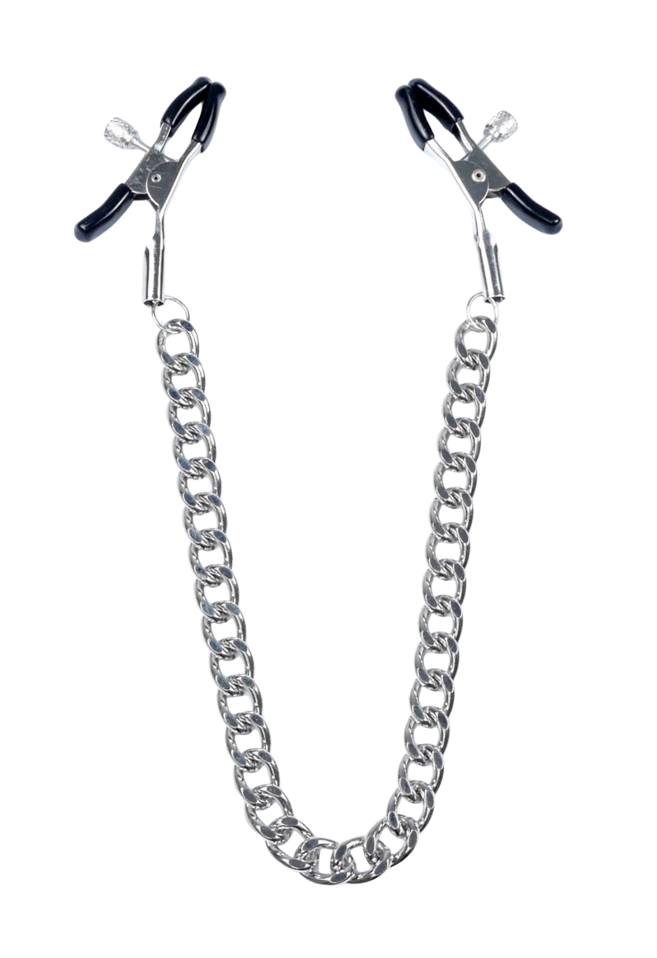 Wytrzymałe metalowe zaciski na sutki pokryte miękką gumą