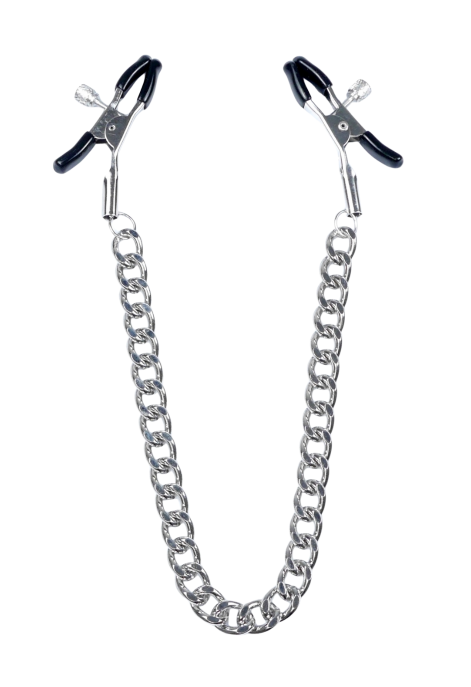 Wytrzymałe metalowe zaciski na sutki pokryte miękką gumą