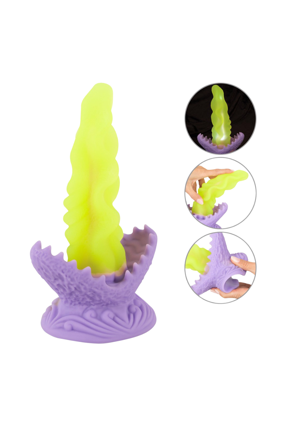 Podświetlane dildo z fantazyjnym designem i przyssawką - 22 cm