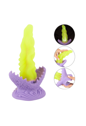 Podświetlane dildo z fantazyjnym designem i przyssawką - 22 cm