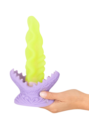 Podświetlane dildo z fantazyjnym designem i przyssawką - 22 cm