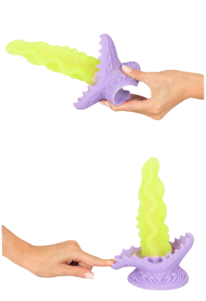 Podświetlane dildo z fantazyjnym designem i przyssawką - 22 cm