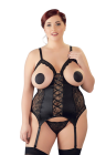 Podkreślający figurę gorset z odpinanymi miseczkami - Plus Size