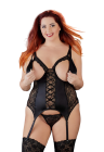 Podkreślający figurę gorset z odpinanymi miseczkami - Plus Size