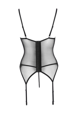 Uwodzący, czerwony gorset z elementami koronki