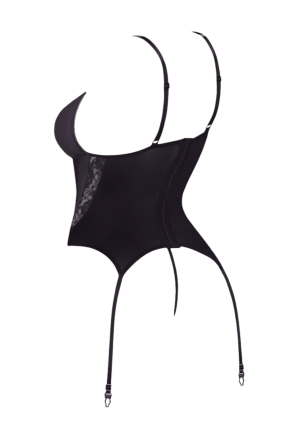 Uwodzący, czerwony gorset z elementami koronki