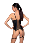 Kuszący komplet - gorset oraz stringi w kolorze czarnym