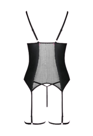 Kuszący komplet - gorset oraz stringi w kolorze czarnym