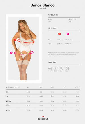 Koronkowy gorset w kolorze bieli