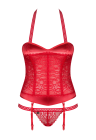 Walentynkowy gorset z pięknej, czerwonej koronki