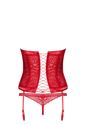 Walentynkowy gorset z pięknej, czerwonej koronki