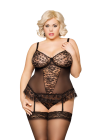 Piękny, elastyczny gorset z koronką, plus size