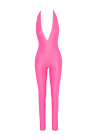 Intrygujący, neonowy kombinezon ze stringami w kolorze różowym