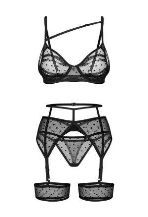 3-częściowy, przeźroczysty zestaw bielizny