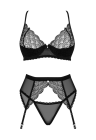 Czarny komplet bielizny z pasem do pończoch