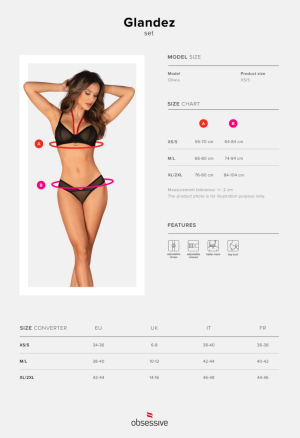 Seksowny komplet z przezroczystej siateczki w kolorze czarnym