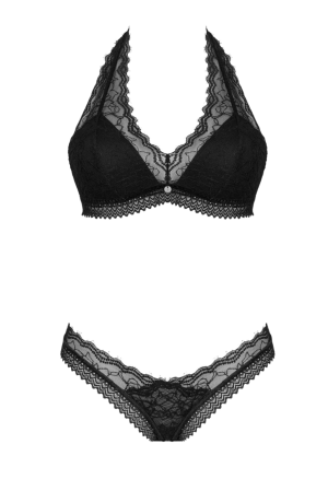 Uroczy komplet bielizny z miękkiego materiału oraz koronki