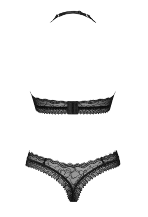 Uroczy komplet bielizny z miękkiego materiału oraz koronki