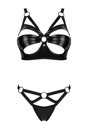 Czarny komplet bielizny z seksownymi wycięciami