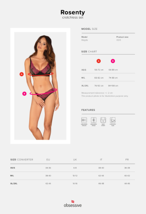 Uroczy komplet bielizny z różową koronką