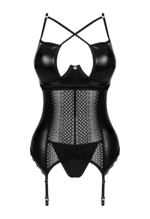 3-częściowy zestaw bielizny z połyskliwego materiału