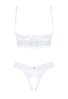 Zestaw bielizny z otwartą częścią biustu oraz stringów
