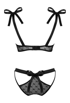 Fenomenalny, czarny komplet z prześwitującego tiulu