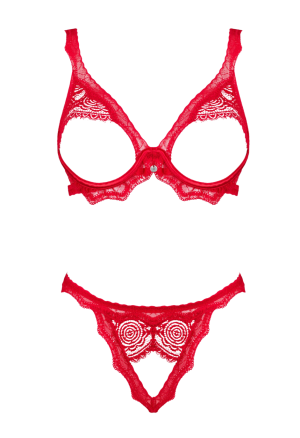 Wyjątkowo pikantny komplet w intensywnym, czerwonym kolorze