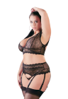 Ekscytujący, koronkowy komplet bielizny - Plus Size