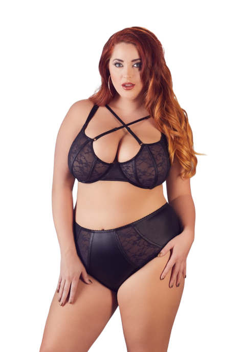 Wyrafinowany zestaw bielizny wysmuklający sylwetkę - Plus Size