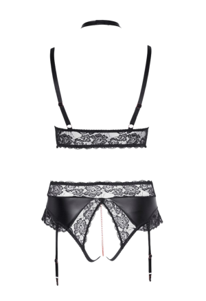 Zmysłowy komplet bielizny z ozdobnymi łańcuszkami - Plus Size