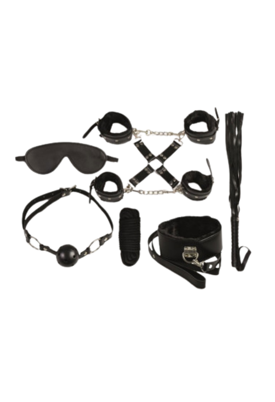 8-częściowy zestaw do BDSM z miękkim futerkiem