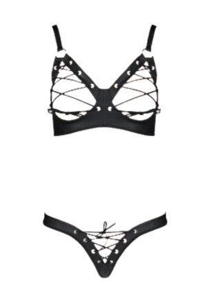 Fantazyjny komplet bielizny z otwartymi miseczkami