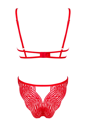 Kuszący wycięciami czerwony komplet bielizny