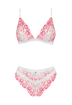 Koronkowy komplet bielizny w odcieniu różu