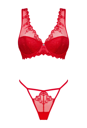 Zmysłowy komplet bielizny w ognistym, czerwonym kolorze