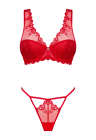 Zmysłowy komplet bielizny w ognistym, czerwonym kolorze