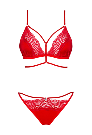 Zmysłowy komplet bielizny w kolorze ognistej czerwieni