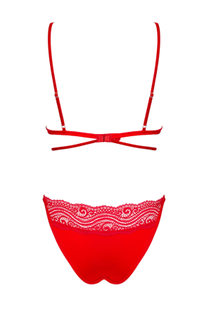 Zmysłowy komplet bielizny w kolorze ognistej czerwieni