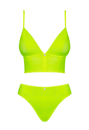 Seksowny, neonowy komplet - top i figi