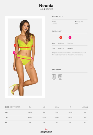 Seksowny, neonowy komplet - top i figi