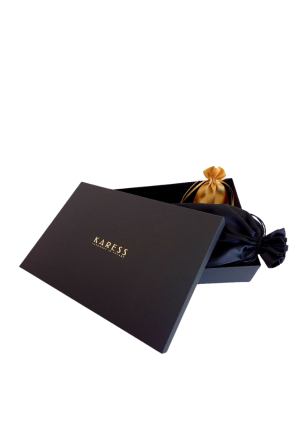 Czerwona maska kota z uszami - skóra naturalna