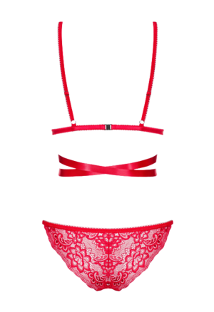 Czerwony komplet - kokardka, urzekający zestaw