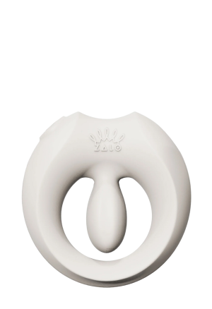 Biały pierścień wibrujący ze stymulacją łechtaczki i aplikacją mobilną