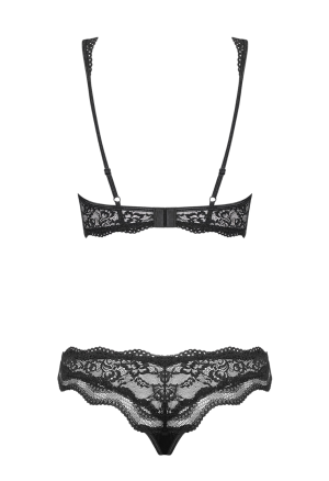 Komplet z różaną koronką i usztywnianymi miseczkami, 2-częściowy