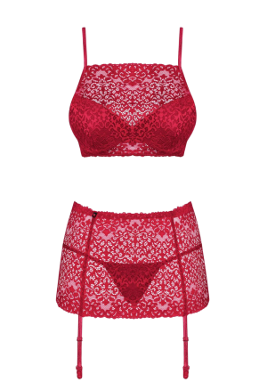 Czerwony komplet w specjalnym, modelującym fasonie